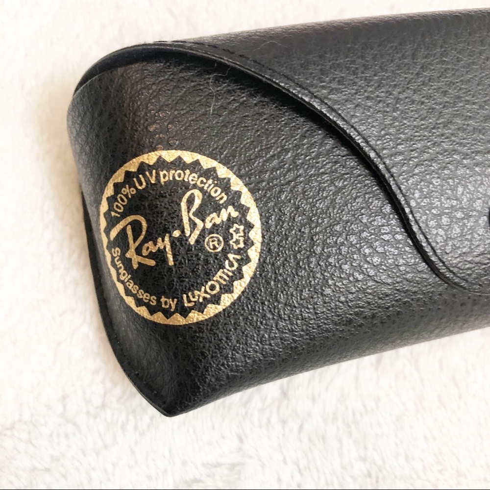 RAY-BAN Sunglass Eyeglass Case Black Leather